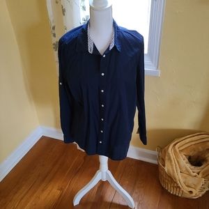 IZOD Button Front Long Sleeve Top Size XL